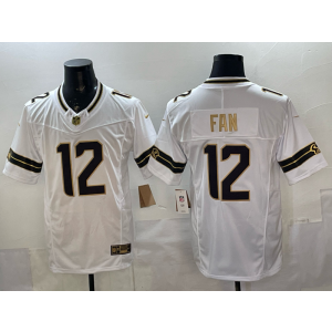 Fan White Seattle Seahawks gold Vapor jersey