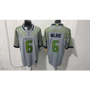 Jalen Milroe Seattle Seahawks grey Vapor jersey