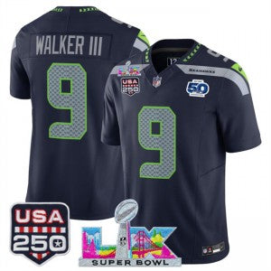 Kenneth Walker III Seattle Seahawks navy Vapor jersey