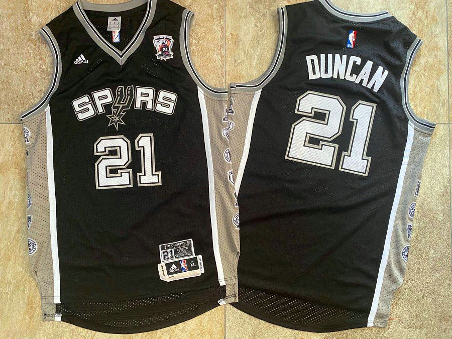 Tim Duncan San Antonio Spurs black jersey