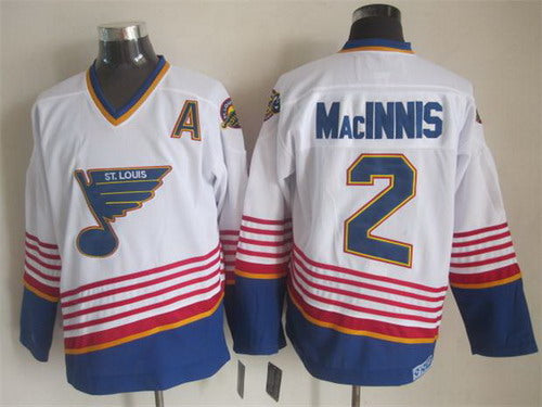 Al MacInnis St. Louis Blues white Throwback jersey