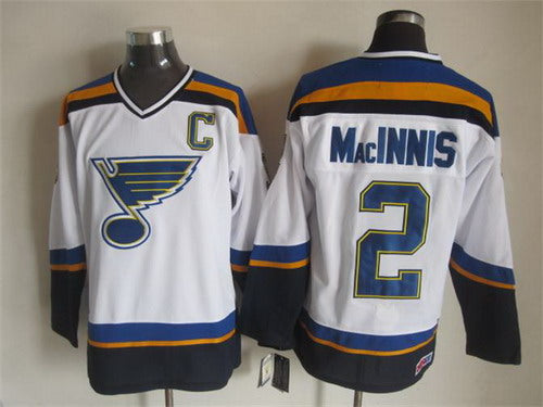 Al MacInnis St. Louis Blues white Throwback jersey
