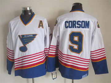 Shayne Corson St. Louis Blues white Throwback jersey