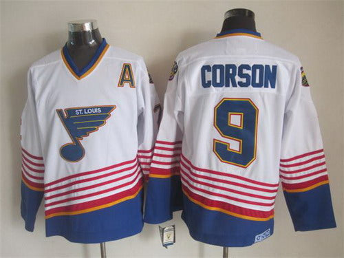 Shayne Corson St. Louis Blues white Throwback jersey