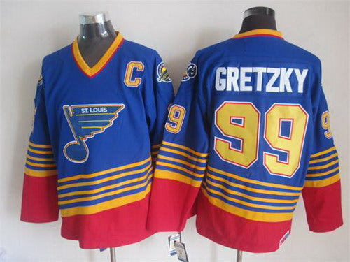 Wayne Gretzky St. Louis Blues blue Throwback jersey