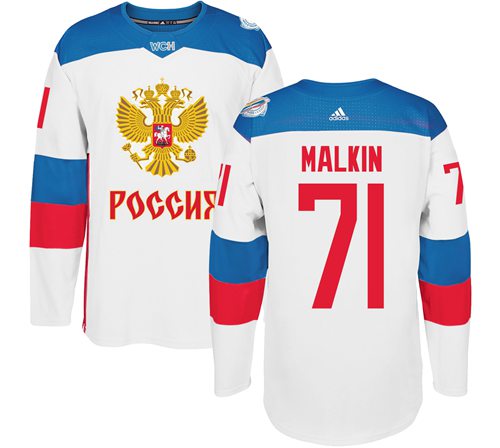 Evgeni Malkin Team Russia white jersey