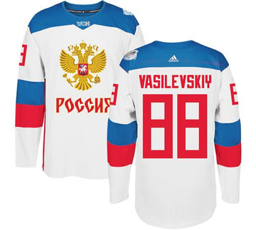 Andrei Vasilevskiy Team Russia white jersey