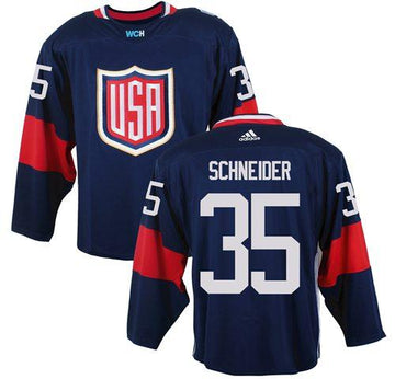 USA Cory Schneider Team USA Hockey navy jersey
