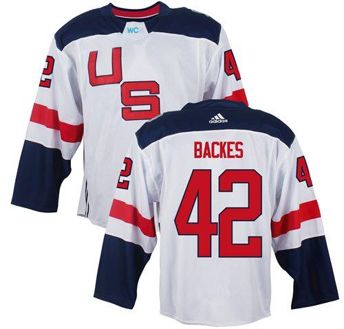 USA David Backes Team USA Hockey white jersey