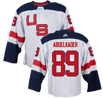 USA Justin Abdelkader Team USA Hockey white jersey
