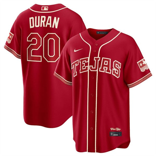 Ezequiel Durán Texas Rangers red City Connect jersey