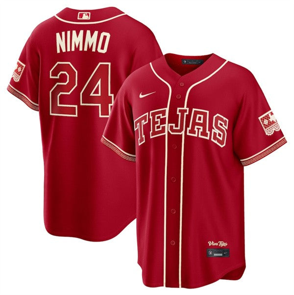 Brandon Nimmo Texas Rangers red City Connect jersey