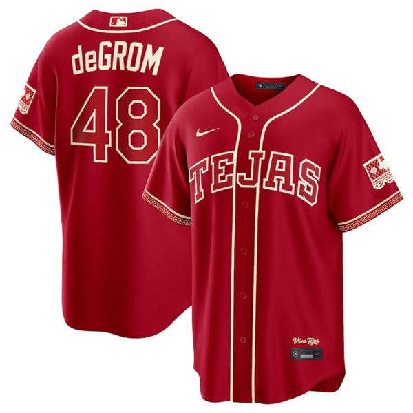 Jacob deGrom Texas Rangers red City Connect jersey