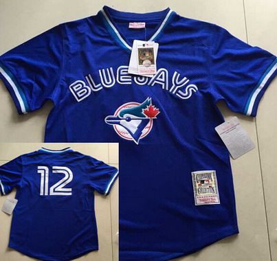 Roberto Alomar Mesh BP Toronto Blue Jays royal Throwback jersey