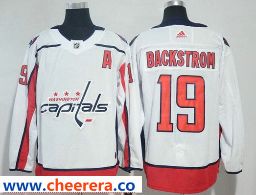 Nicklas Backstrom Washington Capitals white Away jersey