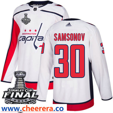 Ilya Samsonov Washington Capitals white Away jersey