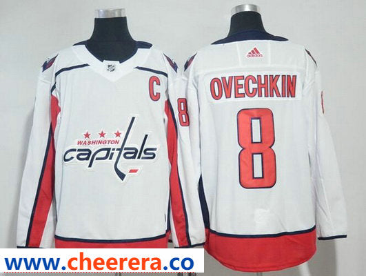 Alex Ovechkin Washington Capitals white Away jersey