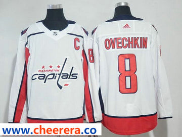 Alex Ovechkin Washington Capitals white Away jersey