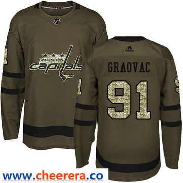 Tyler Graovac Washington Capitals green Salute To Service jersey