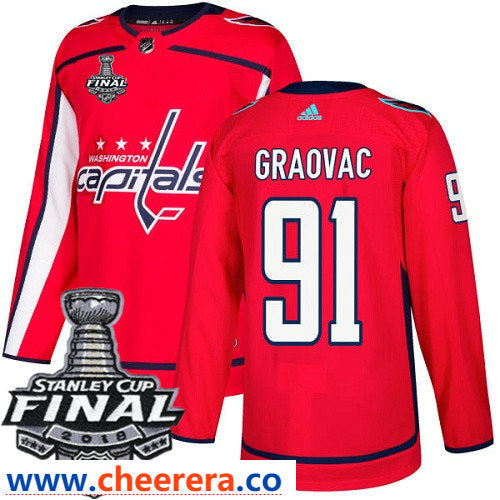 Tyler Graovac Washington Capitals red Home jersey