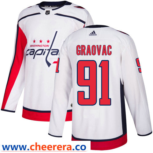 Tyler Graovac Washington Capitals white Away jersey