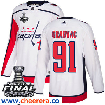Tyler Graovac Washington Capitals white Away jersey
