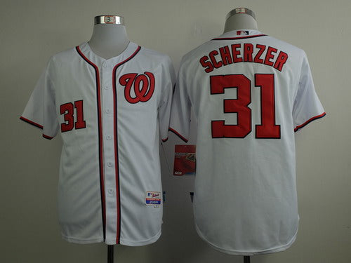Max Scherzer Washington Nationals white jersey
