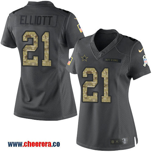 Ezekiel Elliott Dallas Cowboys black Salute To Service jersey