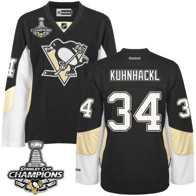 Tom Kuhnhackl Pittsburgh Penguins black jersey