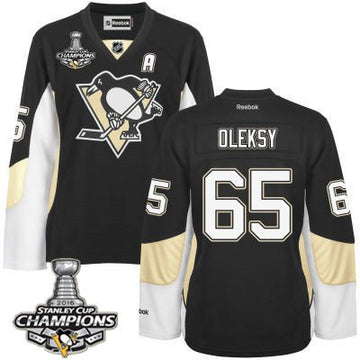 Steve Oleksy Pittsburgh Penguins black jersey