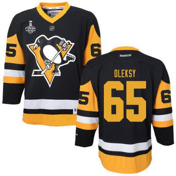 Steve Oleksy Pittsburgh Penguins black jersey