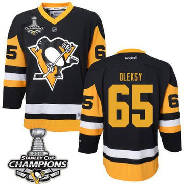 Steve Oleksy Pittsburgh Penguins black jersey