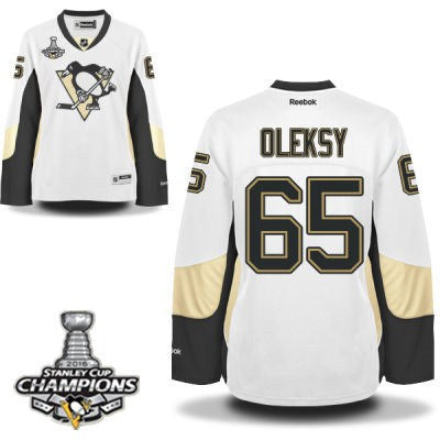 Steve Oleksy Pittsburgh Penguins white jersey