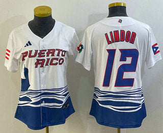 Francisco Lindor Puerto Rico Baseball white Classic jersey