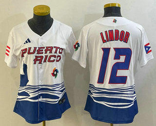 Francisco Lindor Puerto Rico Baseball white Classic jersey
