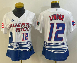 Francisco Lindor Number Puerto Rico Baseball white Classic jersey