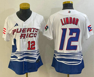 Francisco Lindor Number Puerto Rico Baseball white Classic jersey