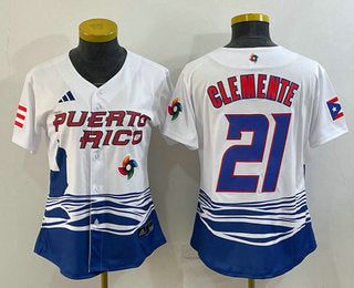 Roberto Clemente Puerto Rico Baseball white Classic jersey