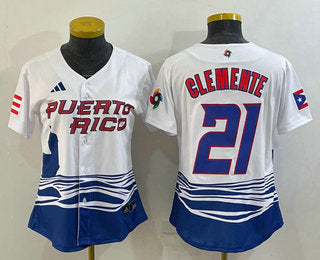 Roberto Clemente Puerto Rico Baseball white Classic jersey