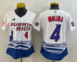 Yadier Molina Number Puerto Rico Baseball red Classic jersey