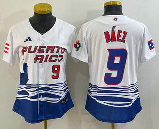 Javier Baez Number Puerto Rico Baseball white Classic jersey