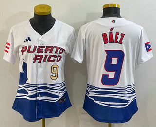 Javier Baez Number Puerto Rico Baseball white Classic jersey