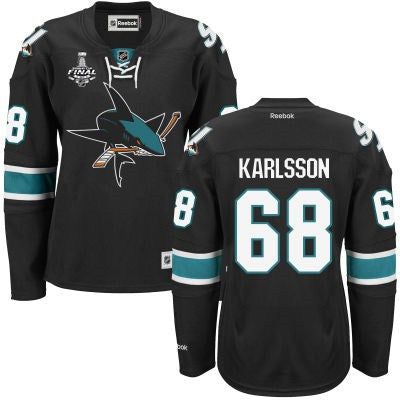 Melker Karlsson San Jose Sharks black Third jersey