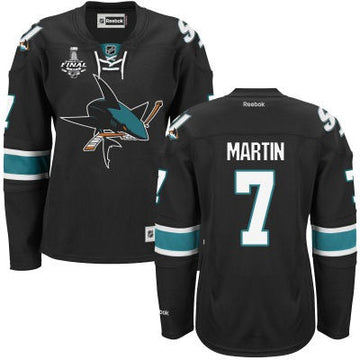 Paul Martin San Jose Sharks black Third jersey