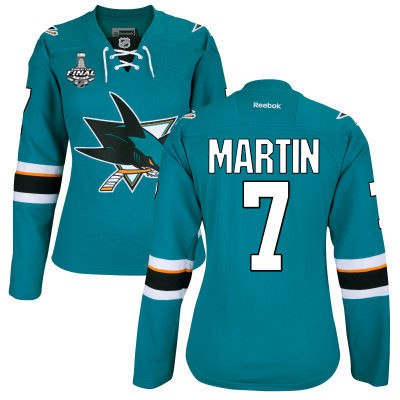 Paul Martin San Jose Sharks teal Home jersey