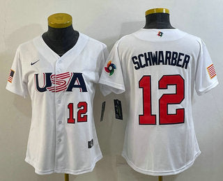 USA Kyle Schwarber Number USA Baseball white Classic jersey