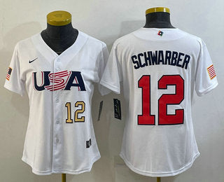 USA Kyle Schwarber Number USA Baseball white Classic jersey