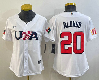 USA Pete Alonso USA Baseball white Classic jersey