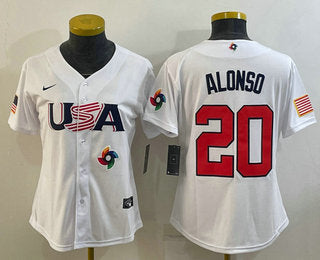 USA Pete Alonso USA Baseball white Classic jersey