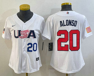 USA Pete Alonso Number USA Baseball white Classic jersey